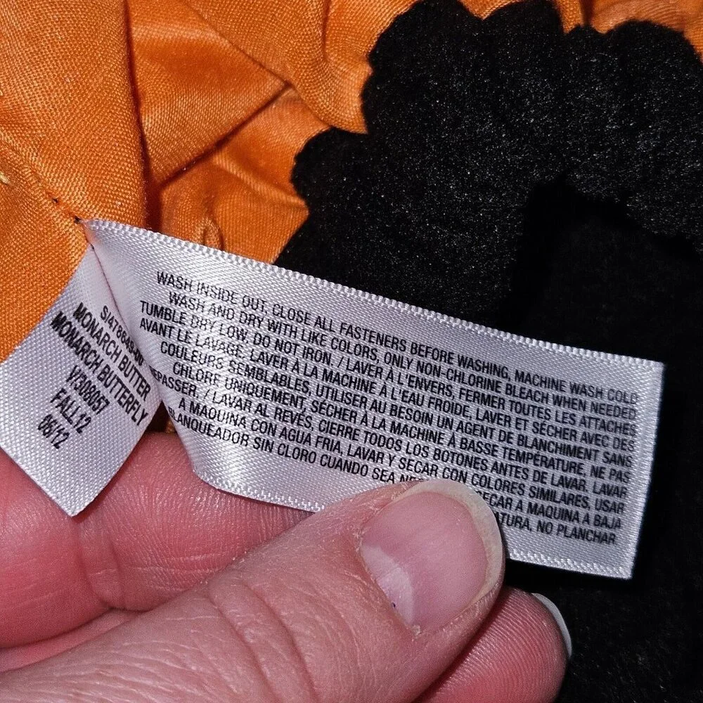 Old Navy Monarch Butterfly Halloween Costume Baby 0-6 Months Plush Fleece Top